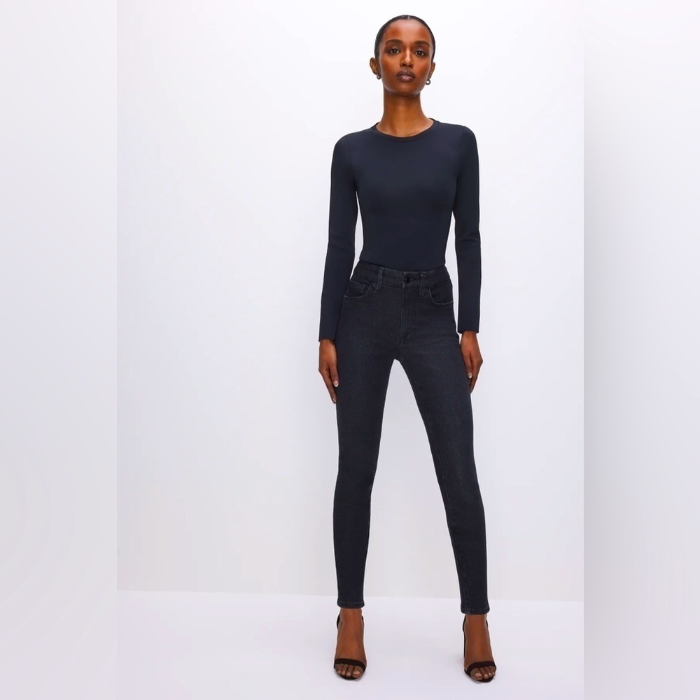 GOOD AMERICAN Good Petite Skinny Jeans Black001 8